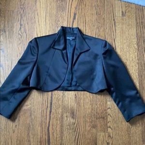 Black Tahari cropped satin jacket